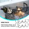 Hemoton 2pcs Under Cabinet Wine Rack Wrought Iron Liquor Bottles Organization Rack Farmhouse Decor Kitchen Storage for Bar Kitchen Black