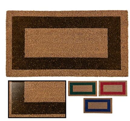 LucaHome – Natural Coconut Doormat, Colourful Valance with Non-Slip Base, Smooth Coconut Doormat, Ideal for Indoor and Outdoor (Brown, 40 x 70 cm
