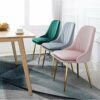 WALNUT Modern Minimalist Dining Chair Sponge Restaurant Furniture Chair Restaurant Modern China Iron Chair Wood Kitchen Rest (Color : A)