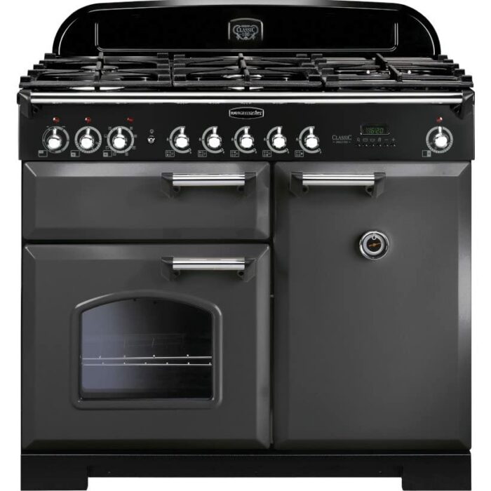 CDL100DFFSL/C Classic Deluxe Slate with Chrome Trim 100cm Dual Fuel Range Cooker