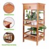 FATIVO Retro Bedside Table 2-Tier Square Nightstand with Drawer Sturdy Bamboo Sofa End Table Indoor Plant Display Table Coffee Side Table for Liv