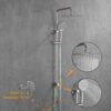 GRIFEMA COLUMNAS-G7005 Modern Chrome Shower Riser Rail Mixer, Round Bathroom Shower Tap System with Stainless Hose Pipe, Shower Head and ABS Hand