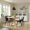 Ikea ODGER/VOXLÖV table and 4 chairs, 180x90 cm, bamboo/anthracite