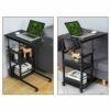 LAVIEVERT C-Shaped Side Table with Storage Shelves, Height Adjustable Sofa Couch Coffee End Table Bedside Table Laptop Desk with Wheels for Livin