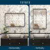 TETOTE 16x24 Inch Black Frame Mirror, Bathroom Vanity Mirror for Wall, Modern Rectangle Round Corner Matte Framed Mirror (Horizontal/Vertical)