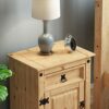 Amazon Brand - Movian Rectangular Corona 1 Drawer 1 Door Bedside Cabinet, Nightstand, Brown, 35 cm x 48 cm x 60 cm