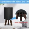 Wood Desktop Speaker Stand for Sonos Era 100 Stand Holder with Speaker Sticker, Wooden Tripod Speaker Stand Desk for Better Sound Compatible with