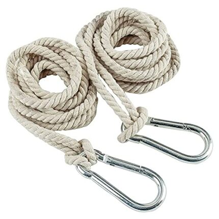 YURRUON Tree Swing Ropes, 2Pcs Hammock Hanging Rope Adjustable Swing Hooks Strap Garden Furniture Accessories (4m Single Rope)