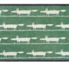 Turtle Mat - Running foxes Green - Scion Living Design 60x85cm approx Multi-Grip back