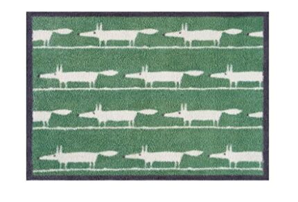 Turtle Mat - Running foxes Green - Scion Living Design 60x85cm approx Multi-Grip back