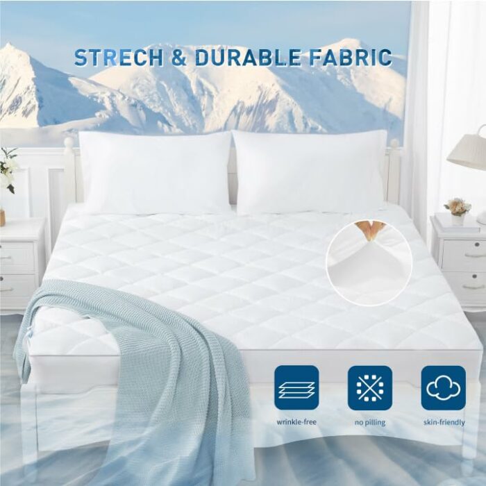Sunflower Cooling Quilted Twin Mattress Protector, Mattress Pad Twin Chill Soft, College Dorm Twin Mattress Cover Waterproof, 18-22" Extra Deep P