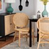 Baxton Studio Dining Chair, Rattan, Natural Brown