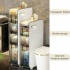 Bathroom Storage Cabinet for Small Space and Corner, Free Standing Toilet Paper Organizer with Drawer and Top Slot, White