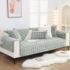 Hufu Rabbit Plush Sofa Cover, Soft Warm Sofa Slipcover For Corner L Shape 1 2 3 Seater, Non-Slip Velvet Sofa Cushion Covers, Thick Furniture Prot