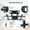 Full Motion TV Wall Mount for Most 32-75 inch Flat Screen/LED/4K TV, 15.2" Heavy Duty Dual Swivel Articulating Tilt 6 Arms, Max VESA 600x400mm, H