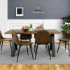 Homy Casa Set of 4 Dining Chairs Soft Chairs and Backrest Kitchen Chairs with Solid Metal Legs for Living Room Lounge Home Brown