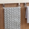 Hampine Stainless Steel Kitchen Towel Holder,Over The Door Tea Towel Holder,Towel Rail for for Cupboard Drawers Bathroom and Radiator Anti Slip A