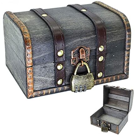Wooden Treasure Chest Treasure Chest Vintage Wooden Treasure Chest Money Box Vintage Wooden Box Gift Box with Lid Vintage Wooden Treasure Chest f