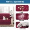 Luxury Velvet Plush Large Width Recliner Chair Cover with Elastic Straps Three Pockets, Pet Dog Couch Covers for Armchair Seat Width Up to 28", L