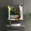 LUMIRRORS® LED Bathroom Mirror Cabinet 65x60cm Storage with Shaver Socket Demister Illuminated Touch-Switch Lights Fogless IP44 Wall mounted Cabi
