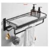 HIGOH Towel Racks,Bathroom Towel Rack Wall Mounted Towel Holder,Nail or Nail Free Towel Rack Shelf,Bathroom Alumibathroom Shelf Accessories,Wall
