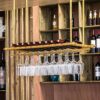 PIBM European Style Wine Rack Suspension Ceiling Wine Bottle Rack Bar|Restaurant Goblet Holder|Fashion Creative Wine Glass Rack J1022, Gold , L60