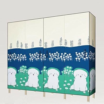 JYDQM Detachable Wardrobe Steel Frame Thicken Bold Double Folding Full Hanging Fabric Simple Storage Economy Cloth Wardrobe