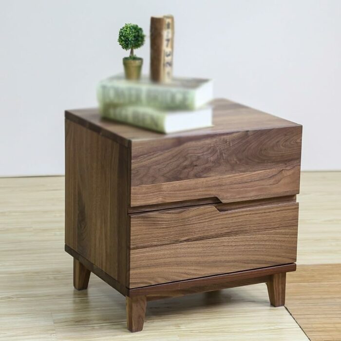 WALNUT Storage Cabinet Solid Wood Drawer Two Bucket Cabinet And Other Lamp Table Bedside Cabinet Create Bedside Cabinet Bedroom