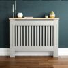 Vida Designs Chelsea Radiator Cover Modern Slatted Grill Slats White Painted MDF Cabinet, Large & Arlington Radiator Cover Grey Modern Painted MD