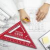 7 inch Carpenters Speed Square Metric,Roofing Rafter Square,Thickened Aluminum Alloy Triangle Ruler Protractor,Layout Tool Kit for Builders Joine