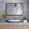 MIQU 600 x 500 mm Illuminated Bathroom Mirror,Bathroom Mirror with Led lights,Light Touch Sensor and Demister Anti-Fog Horizontal/Vertical Wall M