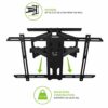 Kanto PDX650 Full Motion Articulating TV Wall Mount for 37-inch to 75-inch TVs | Low Profile with 22" Extension | Integrated Cable Management | S