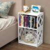 Rerii Small Bookshelf Bookcase for Small Spaces, Bed Side End Table 3 Tier 2 Shelf, Mini Little Book Shelf Case for Kids Room Bedroom Living Room