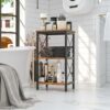 YMYNY Bookcase, 3 Tier Storage Rack, Plant Rack, Storage Microwave Shelf with Steel Frame, for Living Room, Kitchen, Office, Study Hall, Industri