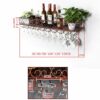 PIBM Stylish Simplicity Wine Shelf European Wrought Iron Hanging Wine Rack, Creative Wall Hanging Wine Rack, Black , 100CM