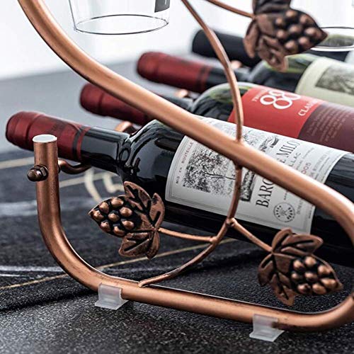OUSIKA Wine Racks,Wine Bottle Rackļ¼Geometric Metal Wine Holder Free Standing Iron Art Wine Glass Racks for Bar Cabinet Pantry Kitchen Display Rac