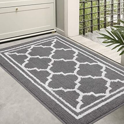 Homaxy Washable Door Mats Indoor, Dirt Trapper Mat Absorbent Non-Slip Low Profile Doormat for Entrance, Inside, Kitchen, Front Back Door, Pets an