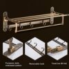 HIGOH Towel Racks,Bathroom Towel Rack Wall Mounted Towel Holder,European-Style Towel Rack,Antique Towel Holder,Bathroom Space Aluminum Rack,Retro