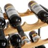 IBUYKE Industrial Wine Rack, Countertop Storage Organizer, Free Standing with Metal Frame, 3 Tier 12 Bottles, Ideal for Home Bar Display, Kitchen