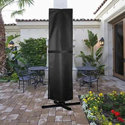 widesmile Garden Parasol Cover Large Outdoor Cantilever Parasol Cover Waterproof 420D Oxford Fabric Patio Umbrella Cover Heavy Duty with Zip and