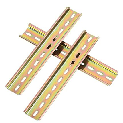 CHALA 3pcs DIN Mounting Rail,35mm Width 200mm Long Slotted Steel Rail Screws for DIN Rail Terminal Series and Contactor