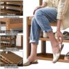 Clothes rack bamboo, coat rack with bench, clothes rack with 5 hooks and shoe rack, multi-purpose open clothes rail wood for hallway living room,