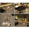 Ceiling Wine Rack Multi-Function Wine Rack Glass Wine Glass Holder Vintage Wrought Iron Wine Rack - Restaurant Kitchen Bar Decoration Adjustable