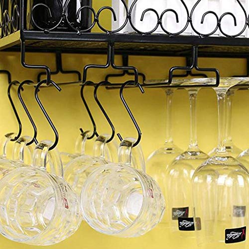 PIBM Stylish Simplicity Wine Rack Shelf Wine Rack with Adjustable Height, Ceiling Mounted Hanging Wine Bottle Holder, Metal Iron Wine Glass Holde