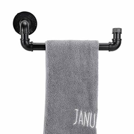 Sumnacon Industrial Pipe Towel Rail Holder, Wall Mount Towel Hanger Bar Hanging Holder Kitchen Bathroom Rustic Decor Towel Rack