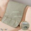 SyMax Sofa Armrest Storage Organizer with 6 Pockets Chair Non-Slip Armchair Caddy for Recliner Remote Holder, TV Control, Cell Phone (Beige)