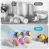 Zocipro Water Bottle Storage Rack, 2 Pack Stackable Water Bottle Organiser for Cupboard, Plastic Water Bottle Holder for Kitchen, Cupboard, Fridg