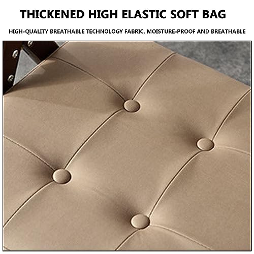 Solid Wood Stools, Kitchen Stools with Soft Cushion Counter Height Barstools with Vintage Farm Wooden Base for Kitchen Dining Cafe