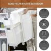 2/3/4-Tiers Bathroom Floor Storage Cabinet, White Plastic Unit Tower Narrow Storage Cabinet Organizer with Wheels for Kitchen, Bathroom, Bedroom,