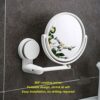 Asixxsix Wall Mounted Makeup Mirror, 360 Degree Rotation Flexible Makeup Vanity Mirror with Suction Cup Design Foldable Portable Wall Mirror for